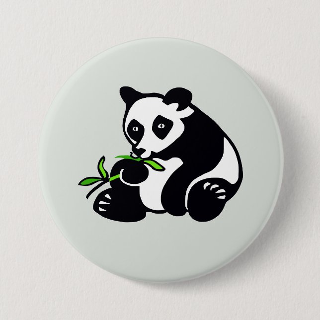 Graphic PANDA Bear- Animal lover - Wildlife- Green 7.5 Cm Round Badge (Front)