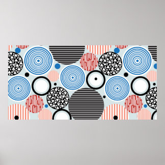 graphic pattern of multicolored circles of differe poster