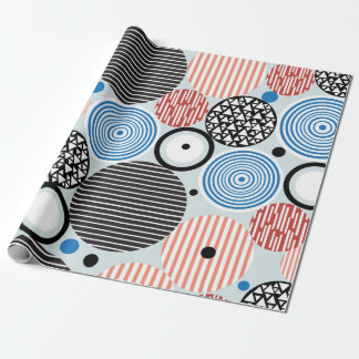 graphic pattern of multicolored circles of differe wrapping paper