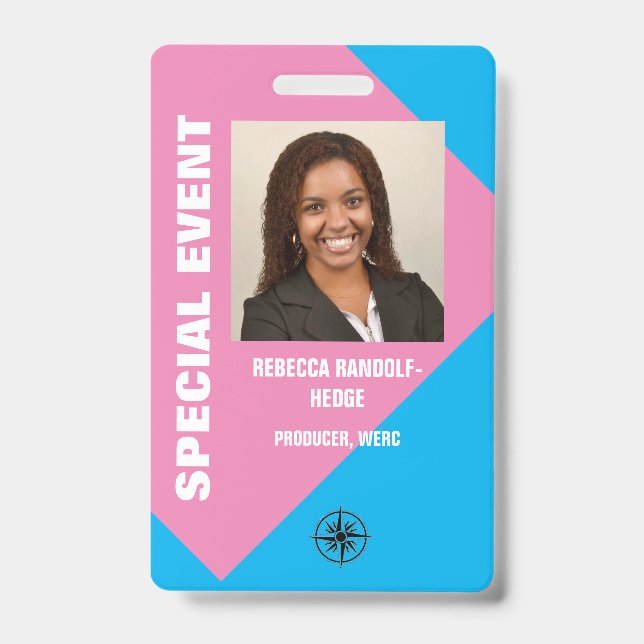 GRAPHIC PHOTO I.D. SPECIAL EVENT PASS ID BADGE (Front)