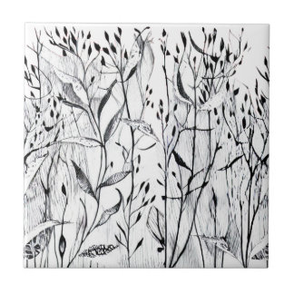 Graphic picture of plants tile