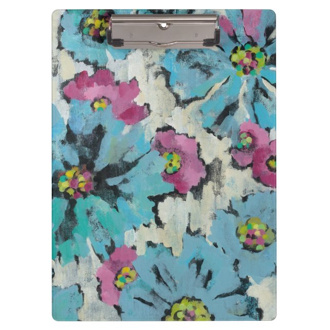 Graphic Pink and Blue Floral Clipboard (Front)