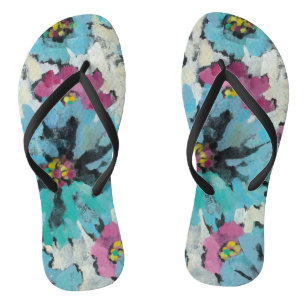 Graphic Pink and Blue Floral Jandals
