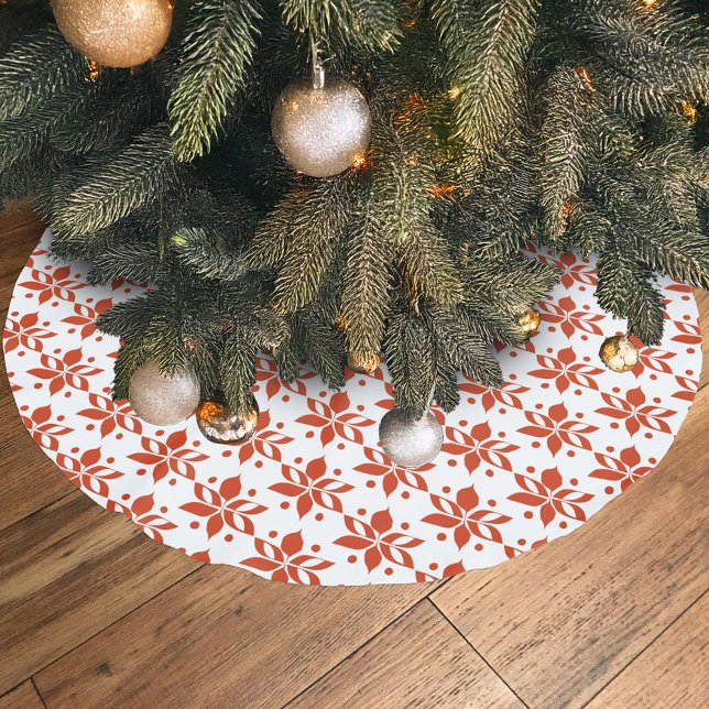 Graphic Poinsettia Christmas Brushed Polyester Tree Skirt (Creator Uploaded)