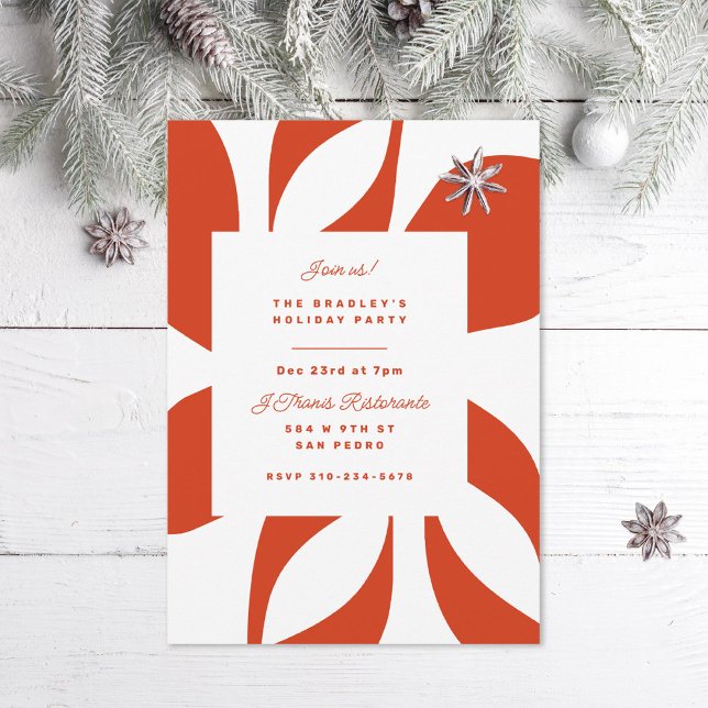 Graphic Poinsettia Christmas Invitation (Creator Uploaded)