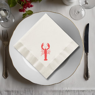 Graphic red lobster paper napkins