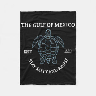 Graphic Sea Turtle Gulf Of Mexico Est 1550  Fleece Blanket