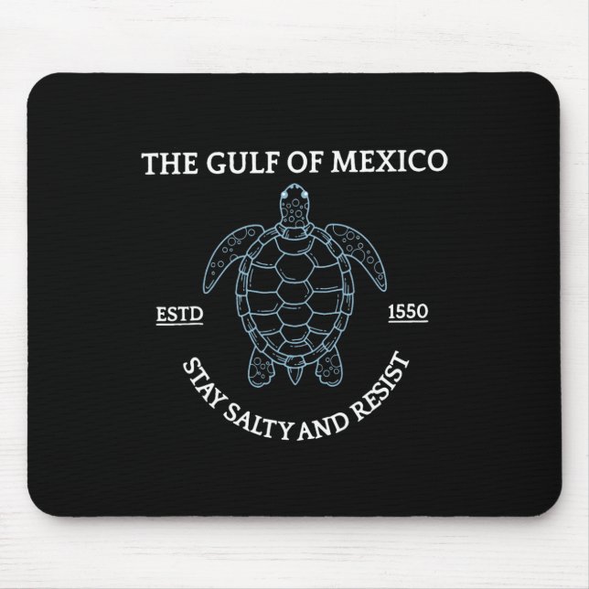 Graphic Sea Turtle Gulf Of Mexico Est 1550  Mouse Pad (Front)