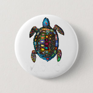 Graphic Sea Turtle Gulf Of Mexico Never Forget 6 Cm Round Badge