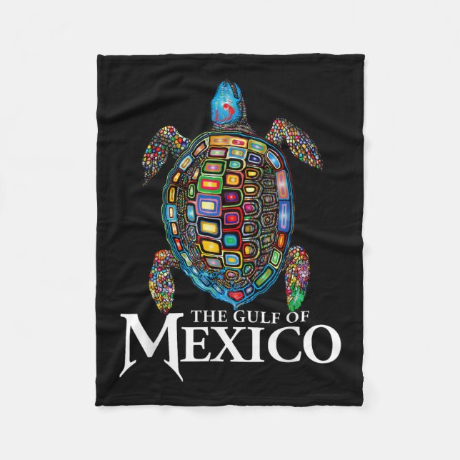 Graphic Sea Turtle Gulf Of Mexico Never Forget Fleece Blanket (Front)