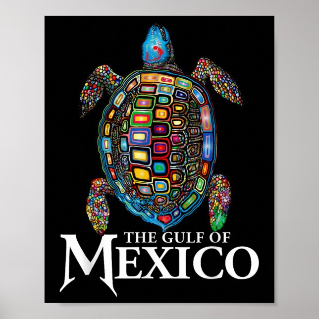 Graphic Sea Turtle Gulf Of Mexico Never Forget Poster (Front)