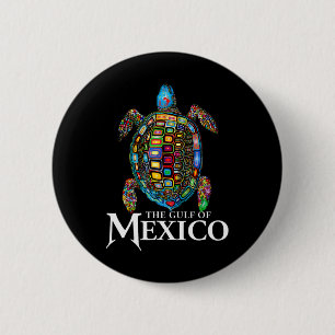 Graphic Sea Turtle Gulf Of Mexico Never Forget Tru 6 Cm Round Badge