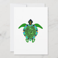 Graphic Sea TURTLE - Marine wildlife  - Ocean