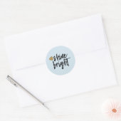 Graphic Shine Bright Text With Gold Diamond Classic Round Sticker (Envelope)