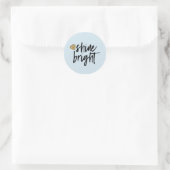Graphic Shine Bright Text With Gold Diamond Classic Round Sticker (Bag)