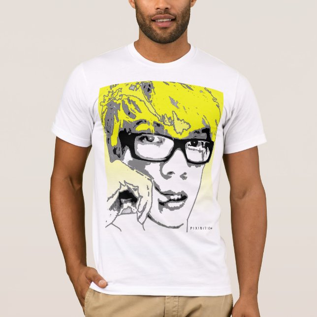 Graphic Silhouette Face Yellow T-Shirt (Front)
