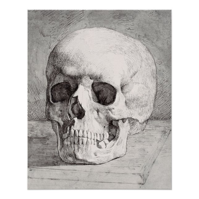 Graphic Skull Art: Minimalist & Bold Ink Design Poster (Front)