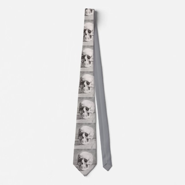 Graphic Skull Art: Minimalist & Bold Ink Design Tie (Front)