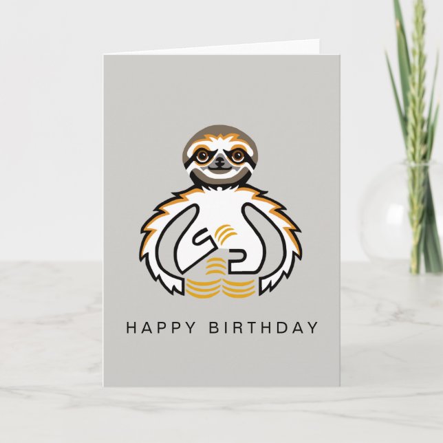 Graphic SLOTH  -Wild animals - Nature Card (Front)