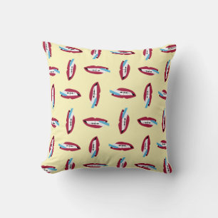 Graphic Smile and Toothbrush on Soft Yellow Cushion