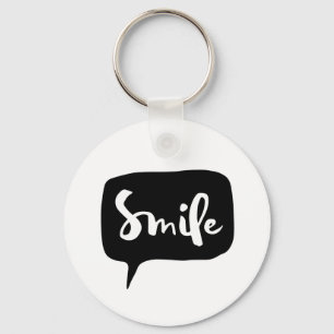 Graphic Smile Speech Bubble Image Key Ring