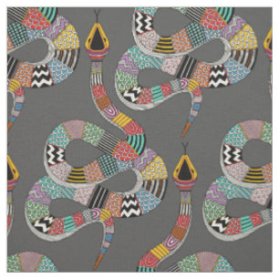 graphic snake grey fabric