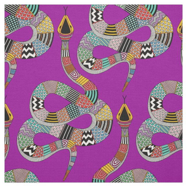 graphic snake magenta fabric (Swatch)