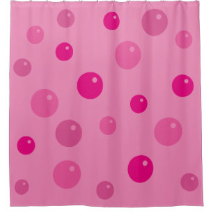 Graphic Soap Pink Bubbles on any Colour Shower Curtain
