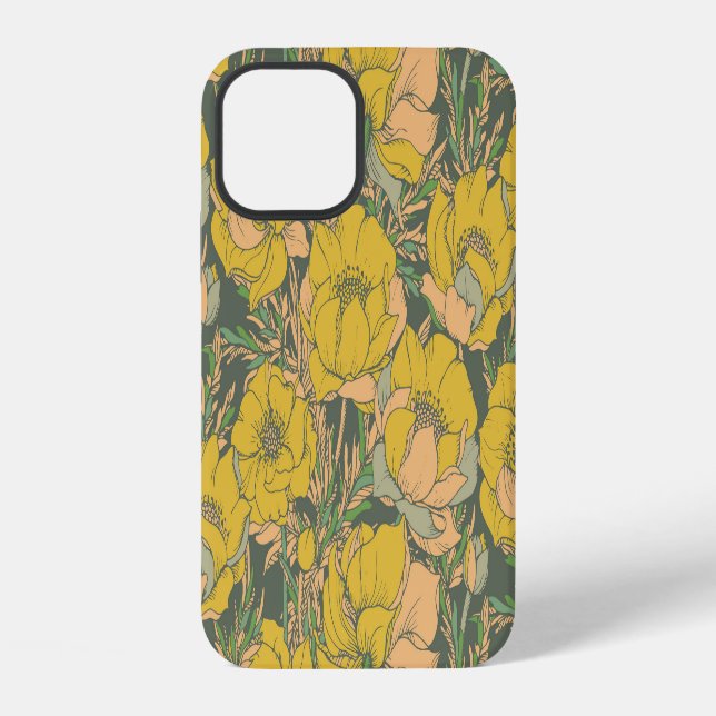 Graphic Spring Trollius Flowers iPhone Case (Back)