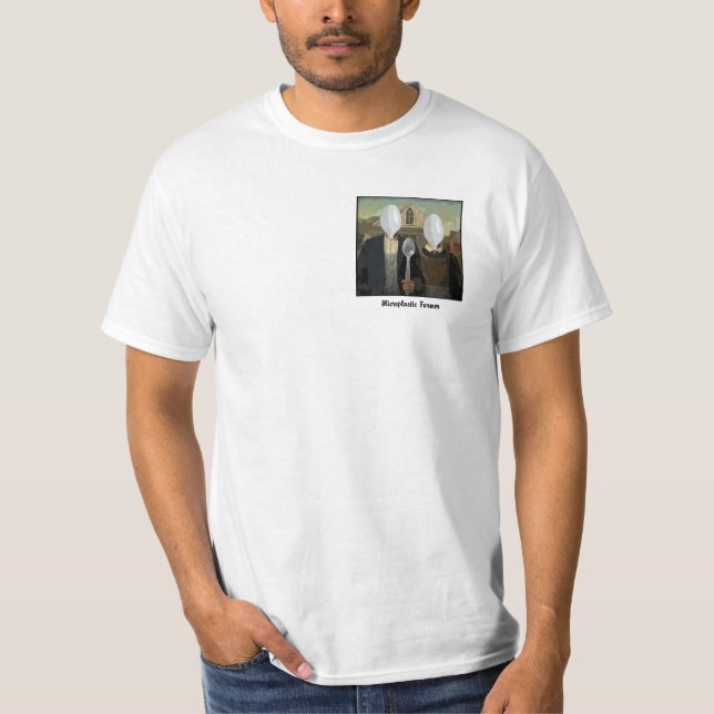 Graphic t-shirt image parody American Gothic. (Front)
