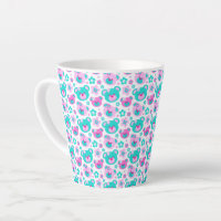 Graphic teddy bear faces pink aqua