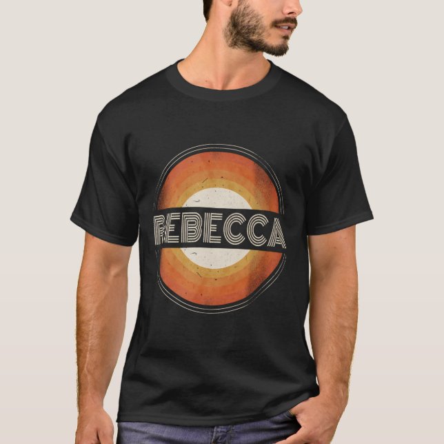 Graphic Tee First Name Rebecca Retro Personalised  (Front)