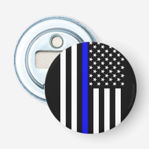 Graphic Thin Blue Line Display US Flag Bottle Opener