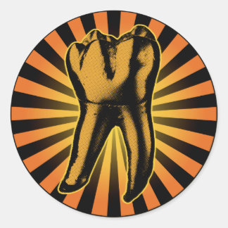 Graphic Tooth Emblem Classic Round Sticker