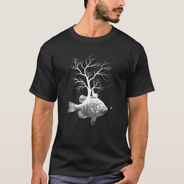 Graphic Tree Fishing Rod  Fish Bluegill  1 T-Shirt (Front)