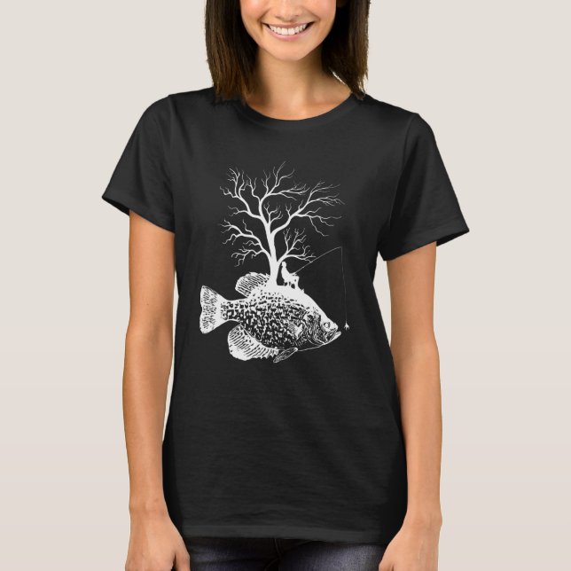 Graphic Tree Fishing Rod  Fish Crappies 1 T-Shirt (Front)