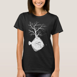 Graphic Tree Fishing Rod Fish Flounder 1 T-Shirt