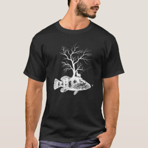 Graphic Tree Fishing Rod Fish Grouper T-Shirt