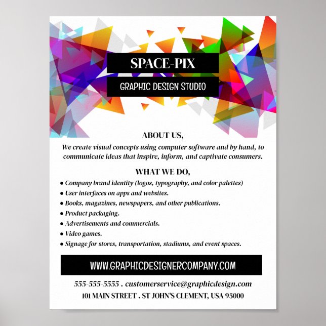 Graphic Triangle Design, Graphic Design Advert Poster (Front)