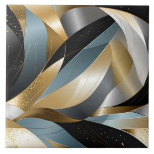 Graphic Vector Gold Black Silver Abstract Tile