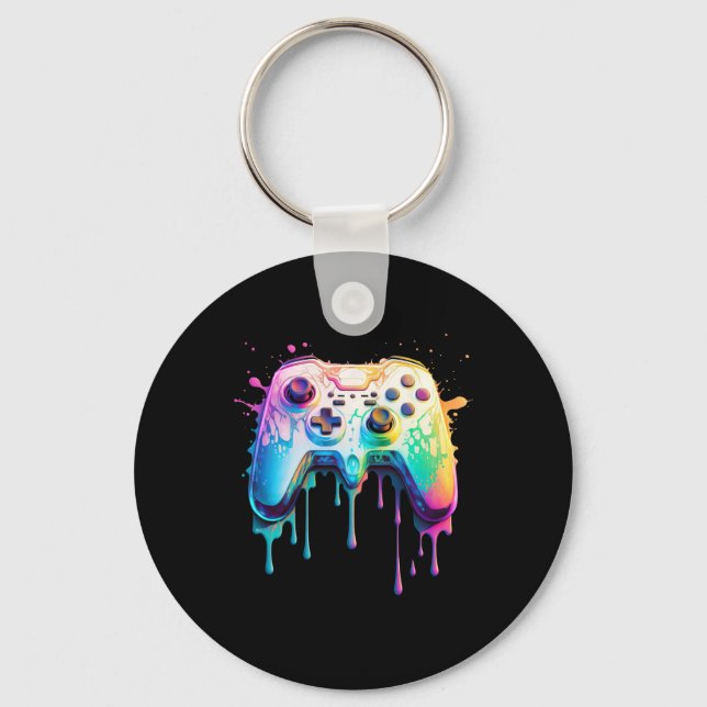 Graphic Video Game - Colourful Video Game Lover 1  Key Ring (Front)