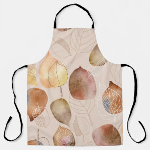 Graphic Watercolor Leaf Autumn Design Apron