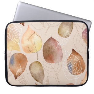 Graphic Watercolor Leaf Autumn Design Laptop Sleeve