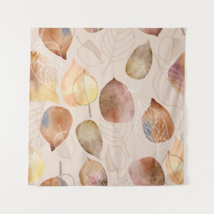 Graphic Watercolor Leaf Autumn Design Tapestry
