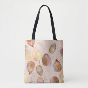 Graphic Watercolor Leaf Autumn Design Tote Bag