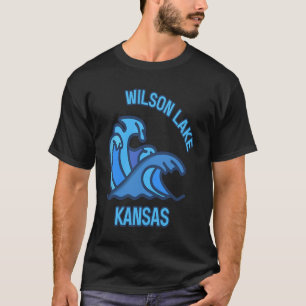 Graphic Wilson Lake Kansas Pocket Wave Souvenir T-Shirt