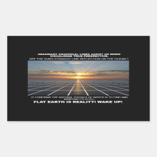 Graphical lines help us to visualise Flat Earth Rectangular Sticker