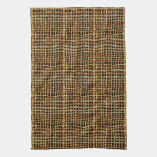 Graphical Natural looking Woven Strings Grey Tea Towel