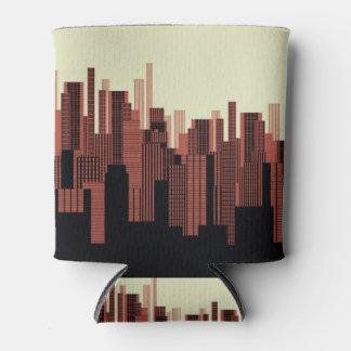 Graphical urban landscape, dark orange can cooler