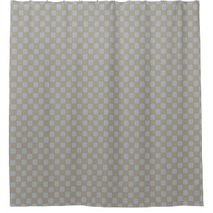 Graphical Woven Chequered Low Key Shower Curtain
